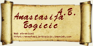 Anastasija Bogičić vizit kartica